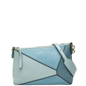 Loewe Anagram Leather Puzzle Shoulder Bag Blue